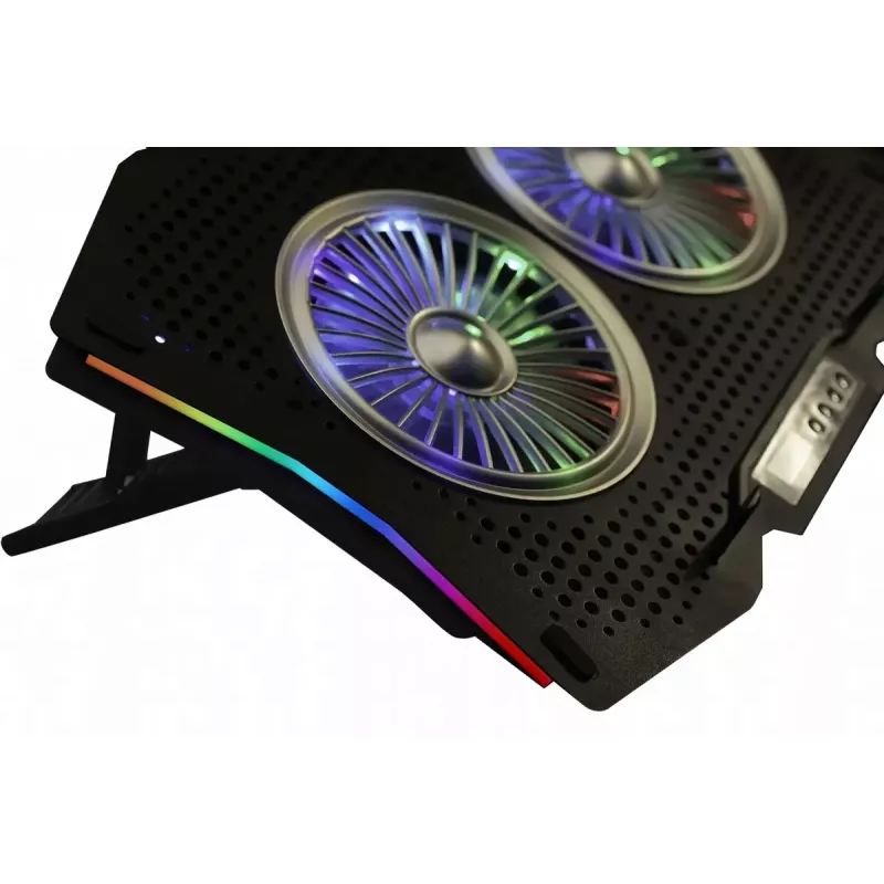 Laptop cooling pad INCA INC-606TGS for up to 45.7 cm (18 inch) screens, 2 fans 11.5 cm, USB-powered, black