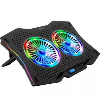 Laptop cooling pad INCA INC-606TGS for up to 45.7 cm (18 inch) screens, 2 fans 11.5 cm, USB-powered, black