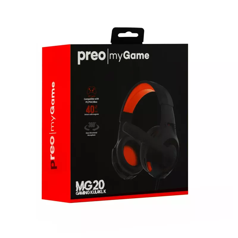 Headset Preo 125085402 Wired Gaming Black Red 20-20000 Hz