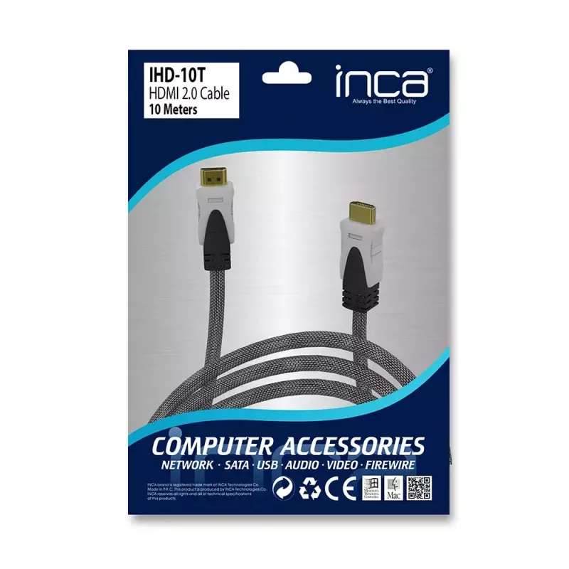 HDMI Cable Inca IHD-10T 10m HDMI Type A Male to Male Grey