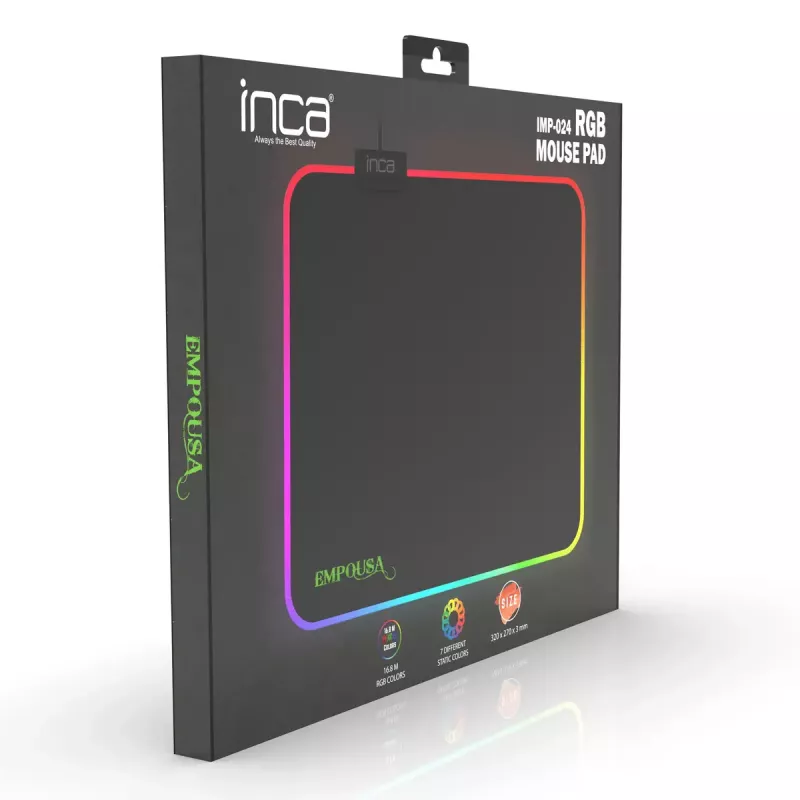 Gaming mouse pad Inca IMP-024 Black Monochromatic