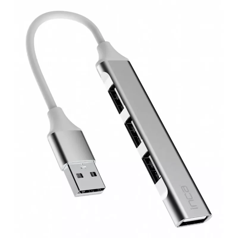 USB Hub Inca IUSB-4TUX USB 2.0 Type-A 5000 Mbit/s Silver White
