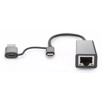 USB Hub Inca IUTP-01TX Type-A Type-C Gigabit Ethernet Blue