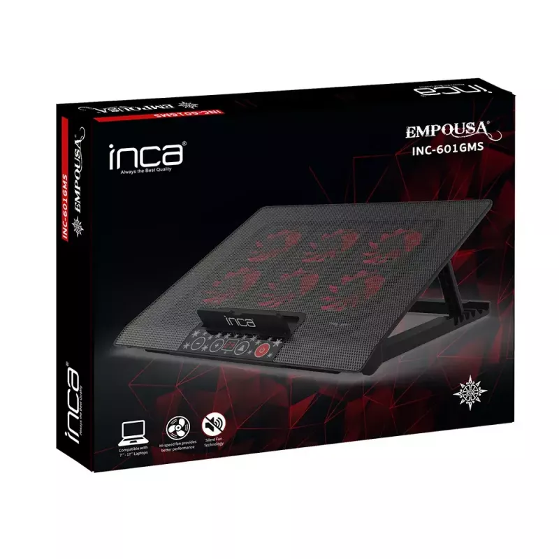 Laptop Cooling Pad Inca INC-601GMS 43.2 cm 6 Fans USB Black