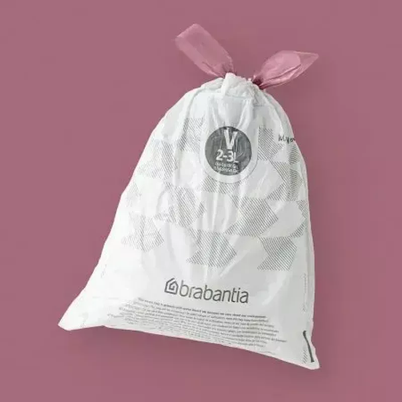 Trash bags BRABANTIA 100253 for 3 L bins, white, plastic, 40 pcs