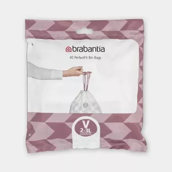 Trash bags BRABANTIA 100253 for 3 L bins, white, plastic, 40 pcs