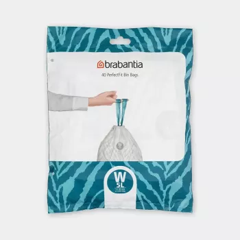 Trash bags BRABANTIA 137846, 45 L capacity, white, pack of 40