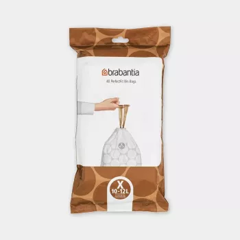Trash bags BRABANTIA 12 L White, pack of 40 (model 138041) plastic liners 490×357 mm