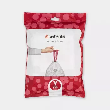 Trash bags BRABANTIA 20 L — model 138263, 40 pieces, fit for 20‑liter bins