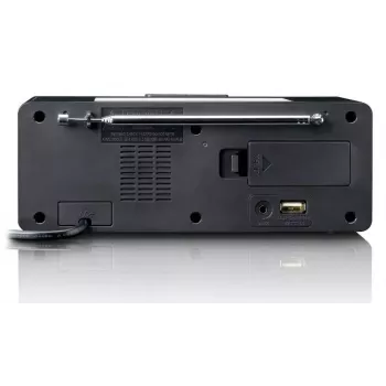 Clock radio Lenco CR540BK — FM alarm clock, 1.2 inch LED display, dimmable night light, USB charging, stereo speakers