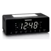 Clock radio Lenco CR540BK — FM alarm clock, 1.2 inch LED display, dimmable night light, USB charging, stereo speakers