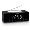 Clock radio Lenco CR540BK — FM alarm clock, 1.2 inch LED display, dimmable night light, USB charging, stereo speakers