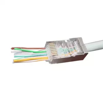 RJ-45 wire connector Gembird LC-PTF-01/100, F/UTP, brown/silver/transparent, 10 pcs