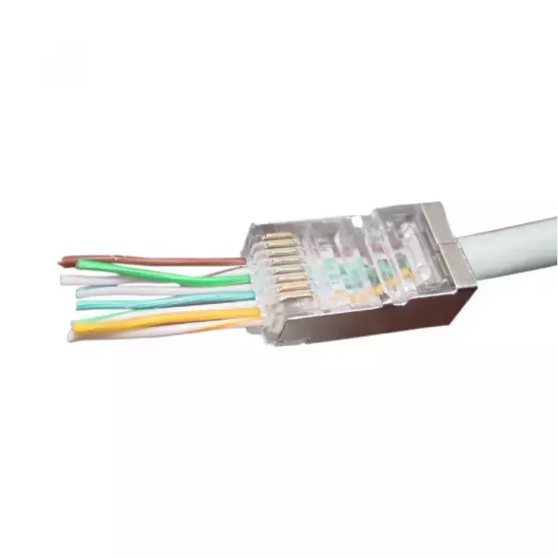 RJ-45 wire connector Gembird LC-PTF-01/100, F/UTP, brown/silver/transparent, 10 pcs