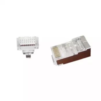 RJ-45 wire connector Gembird LC-PTF-01/100, F/UTP, brown/silver/transparent, 10 pcs