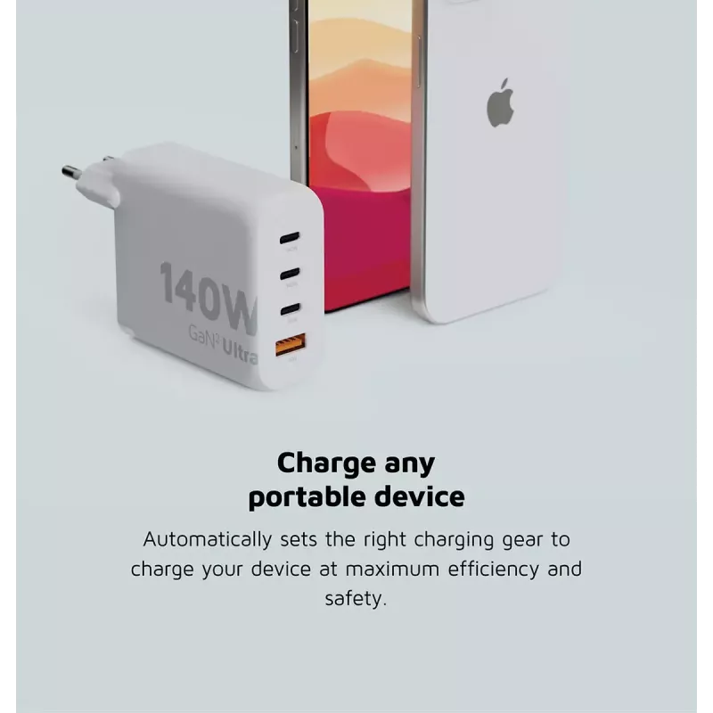 Xtorm 140W GaN² Ultra Wall Charger Indoor AC Universal 3 USB Type-C Fast Charging