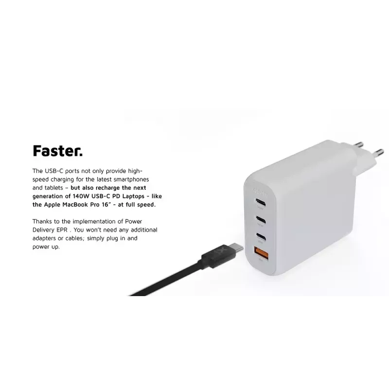 Xtorm 140W GaN² Ultra Wall Charger Indoor AC Universal 3 USB Type-C Fast Charging