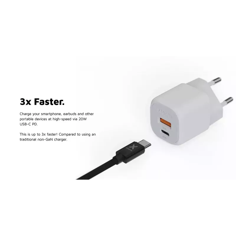 Wall Charger Xtorm 20W GaN² Ultra — 20 W, USB-C, indoor, white