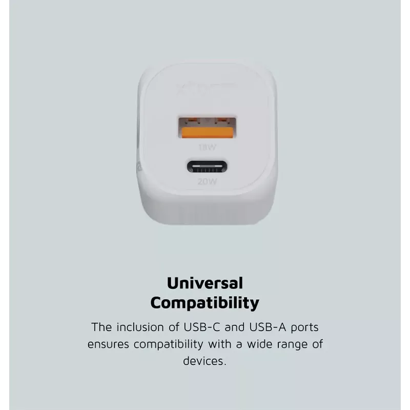 Wall Charger Xtorm 20W GaN² Ultra — 20 W, USB-C, indoor, white
