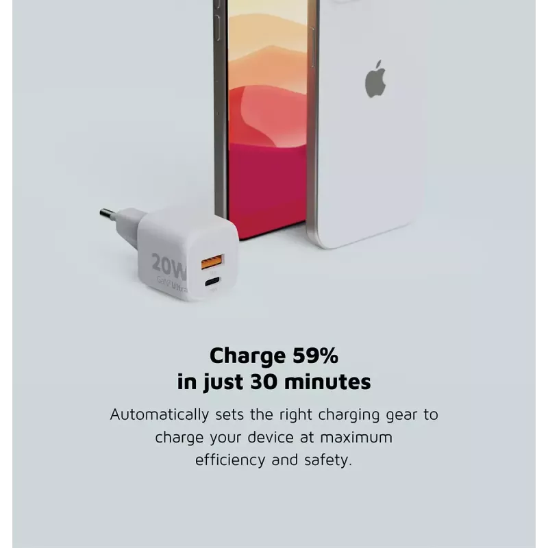 Wall Charger Xtorm 20W GaN² Ultra — 20 W, USB-C, indoor, white