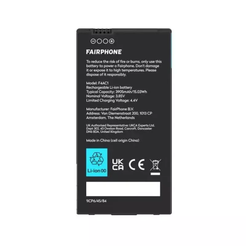 Battery Fairphone F4BATT-1ZW-WW1 Black 46.8x91.9x6.2mm