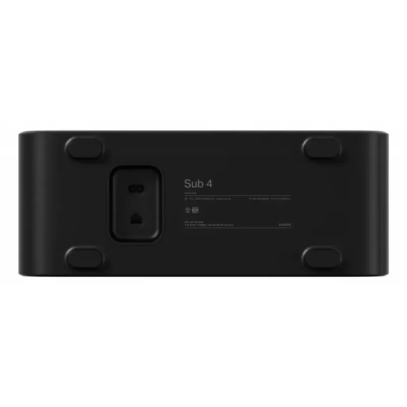 Active subwoofer Sonos Sub 4 Black — Class D amplifier, AC 110–240 V, 40.2×15.8×38.9 cm