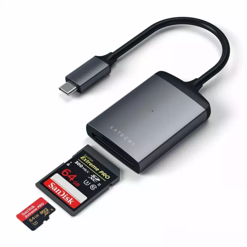 Card reader Satechi ST-TCU3CRM USB 2.0 Type-C — SD, MicroSD, Grey, internal, 312 Mbit/s