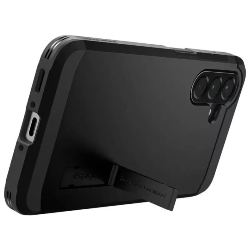 Spigen Tough Armor case for Samsung Galaxy A56 5G — black, dual-layer protective cover
