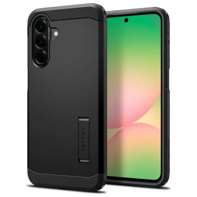 Spigen Tough Armor case for Samsung Galaxy A56 5G — black, dual-layer protective cover