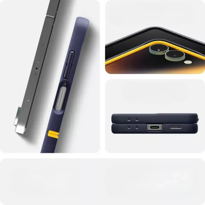 Protective phone case Spigen Nano Pop Mag for Samsung Galaxy Z Flip 7 — Blueberry Navy, MagSafe compatible