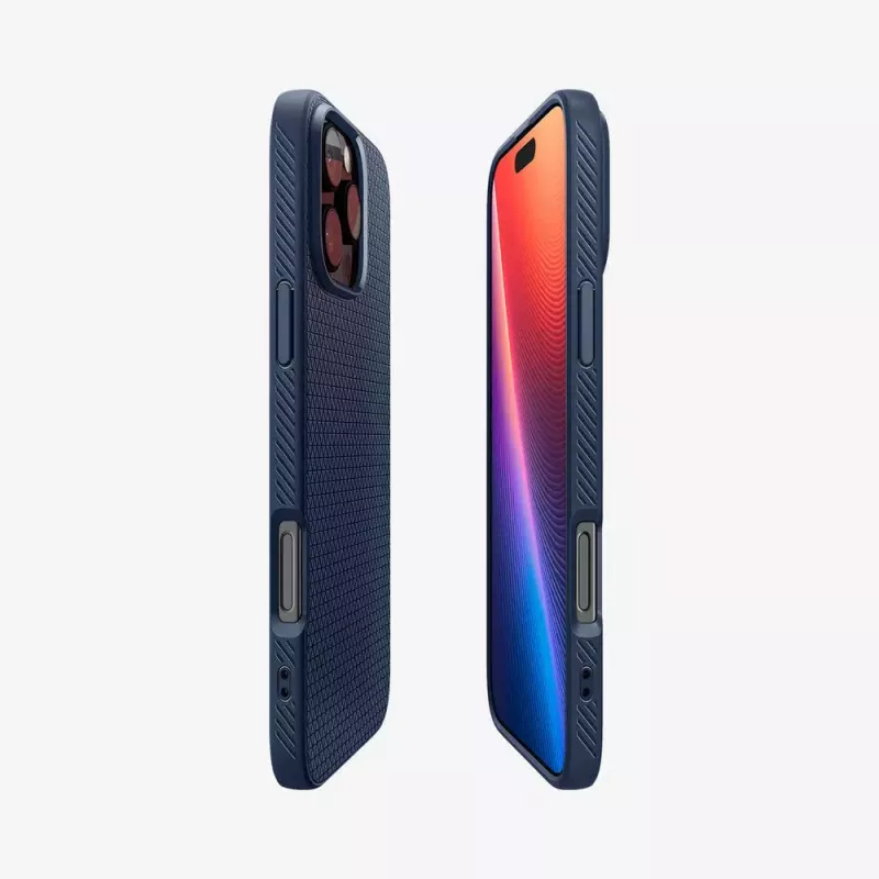 Spigen Liquid Air mobile phone case Cover Navy for iPhone 16 Pro Max