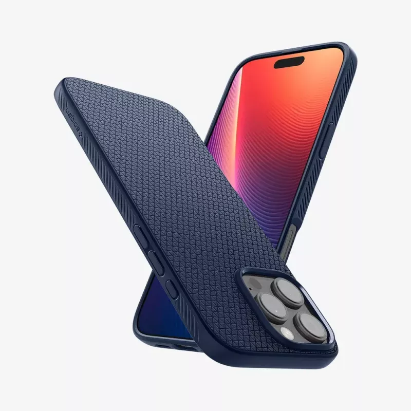 Spigen Liquid Air mobile phone case Cover Navy for iPhone 16 Pro Max