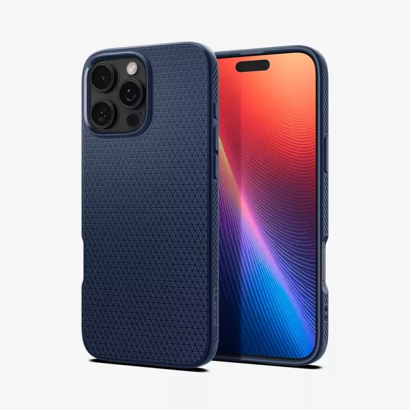 Spigen Liquid Air mobile phone case Cover Navy for iPhone 16 Pro Max