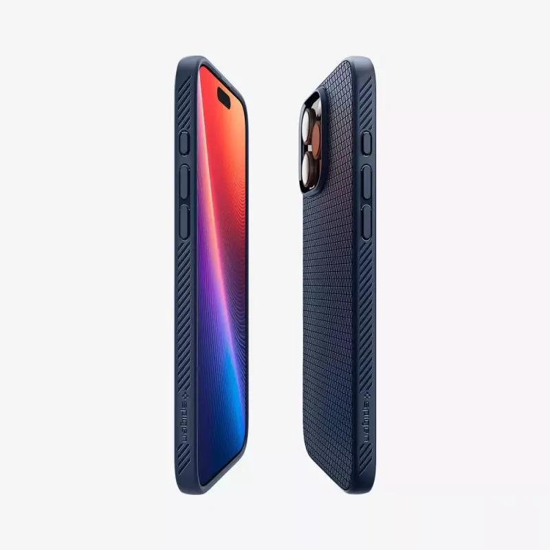 Spigen Liquid Air mobile phone case Cover Navy for iPhone 16 Pro Max