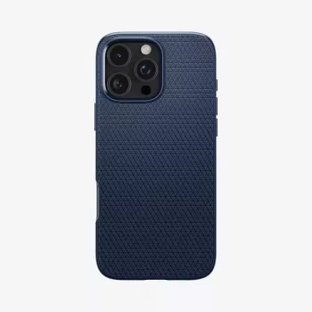 Spigen Liquid Air mobile phone case Cover Navy for iPhone 16 Pro Max