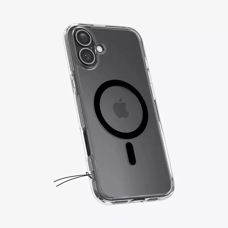 Spigen Ultra Hybrid (MagFit) mobile phone case Cover Black Transparent for iPhone 16 Plus