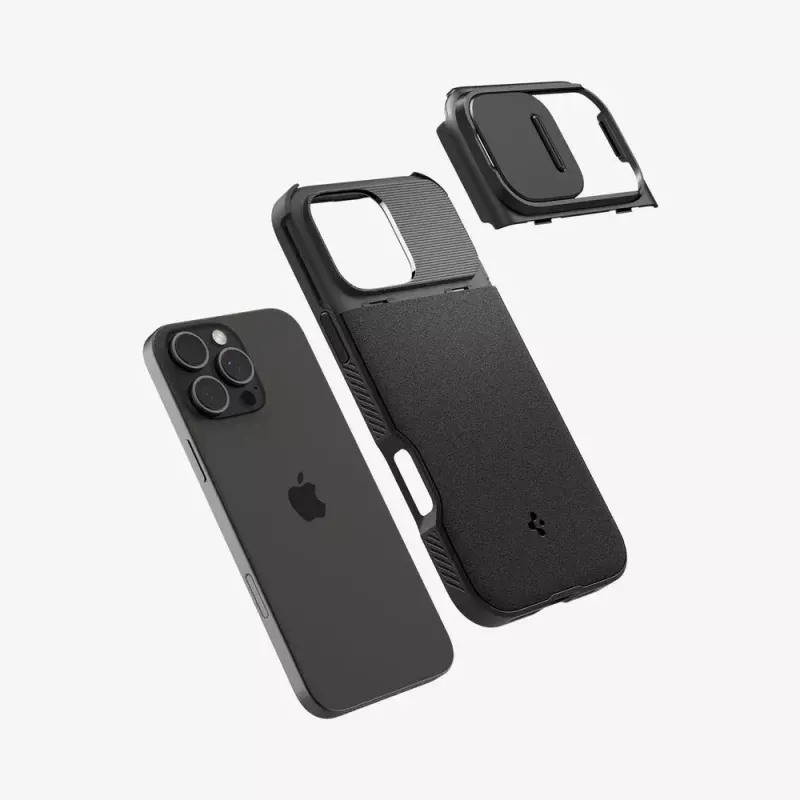 Spigen Optik Armor mobile phone case Cover Black for iPhone 16 Pro