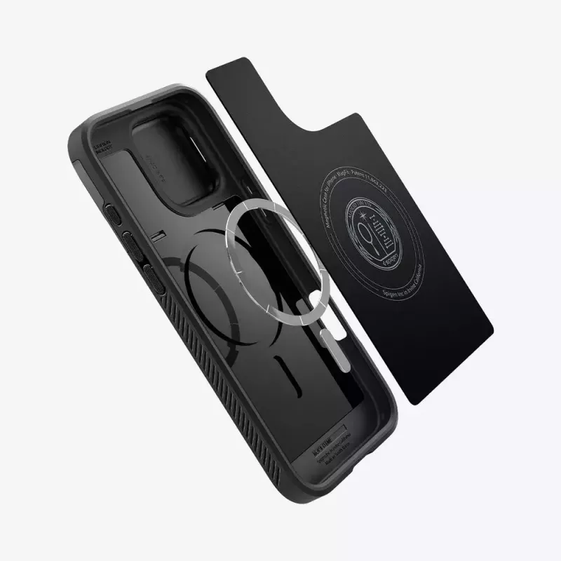 Spigen Optik Armor mobile phone case Cover Black for iPhone 16 Pro