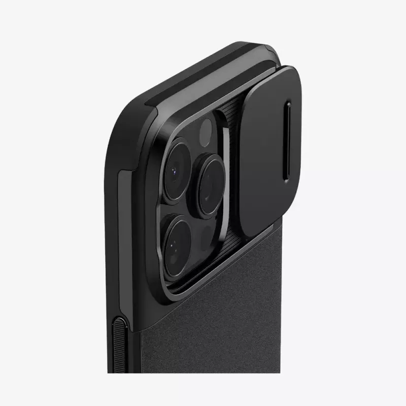 Spigen Optik Armor mobile phone case Cover Black for iPhone 16 Pro
