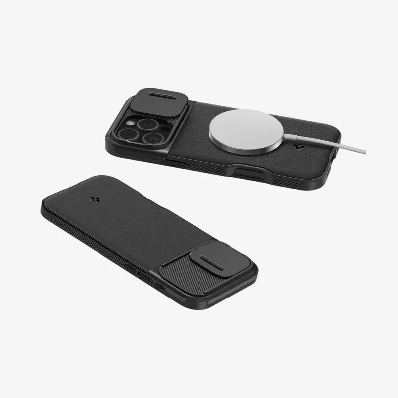 Spigen Optik Armor mobile phone case Cover Black for iPhone 16 Pro
