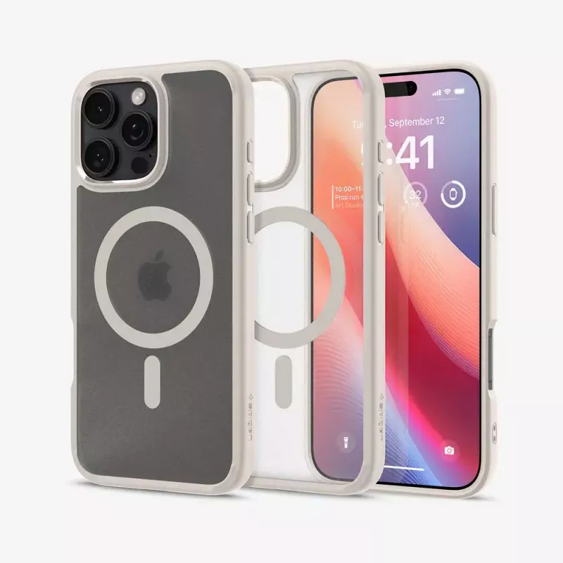 Spigen Ultra Hybrid (MagFit) mobile phone case Cover Beige Transparent