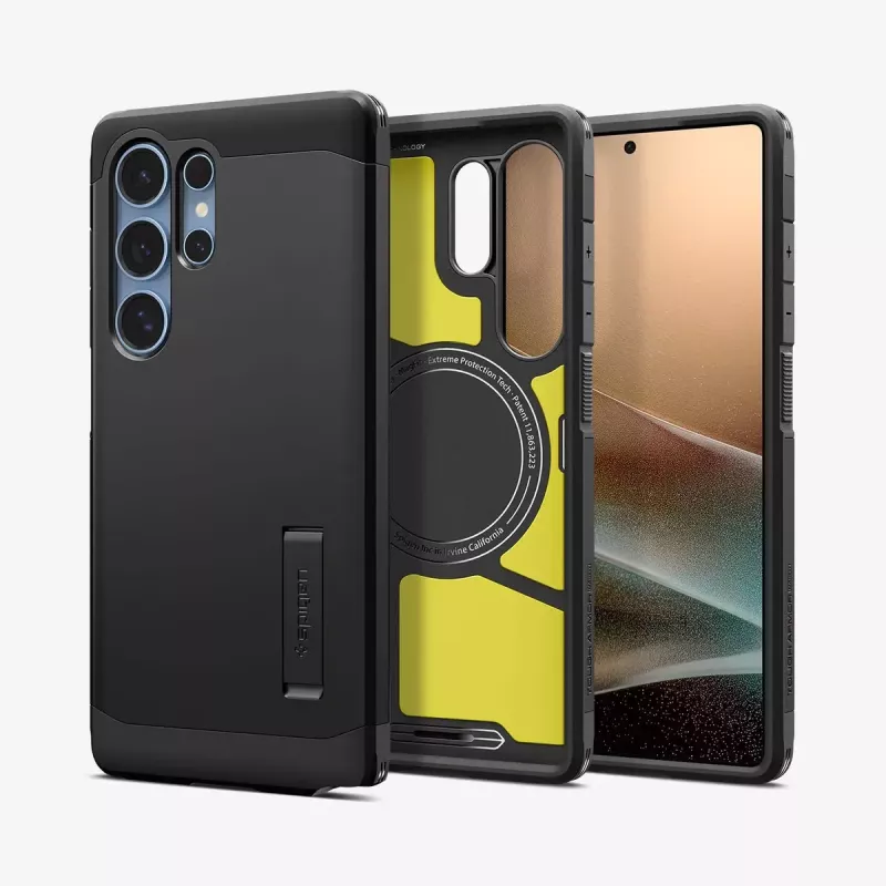 Cover Spigen Galaxy S25 Ultra Tough Armor AI Black Desktop Stand