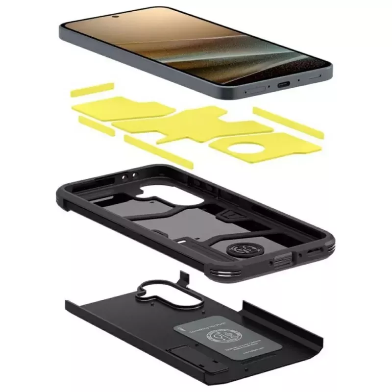 Protective phone case Spigen Tough Armor for Samsung Galaxy A36 5G — dual-layer, black
