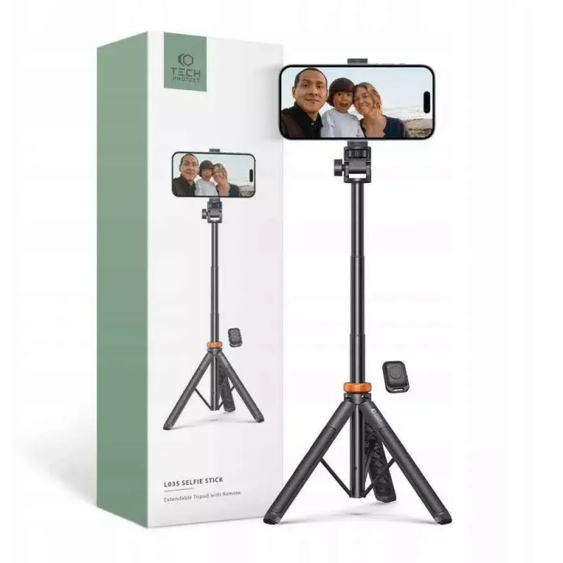 Selfie Stick Tripod Tech‑Protect L035 — adjustable height, lightweight portable holder