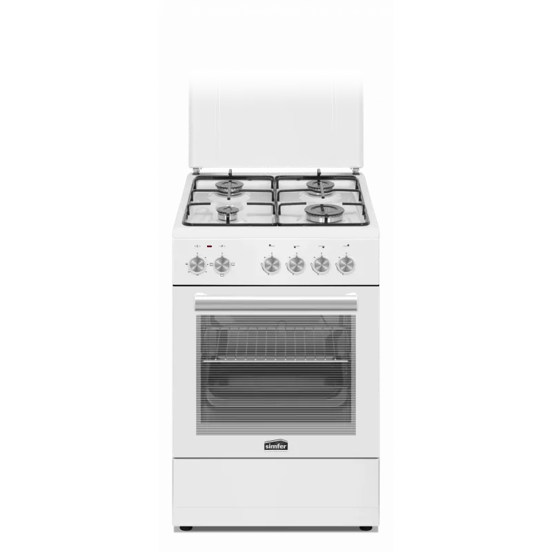 Simfer | Cooker | 4403SERBB | Hob type Gas | Oven type Electric | White | Width 50 cm | Electronic ignition | Depth 55 cm | 48 L