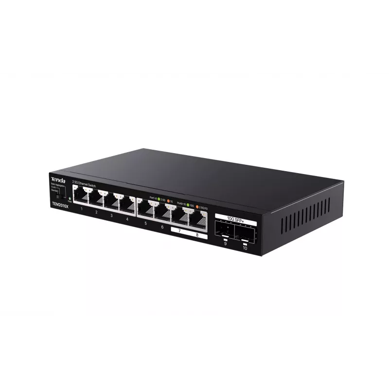 Tenda TEM2010X network switch 2.5G Ethernet (100/1000/2500) Desktop Black