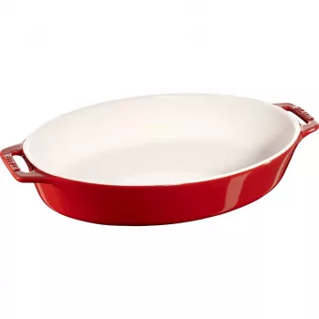 Staub Oval Ceramic Platter - 2.3 ltr, Red