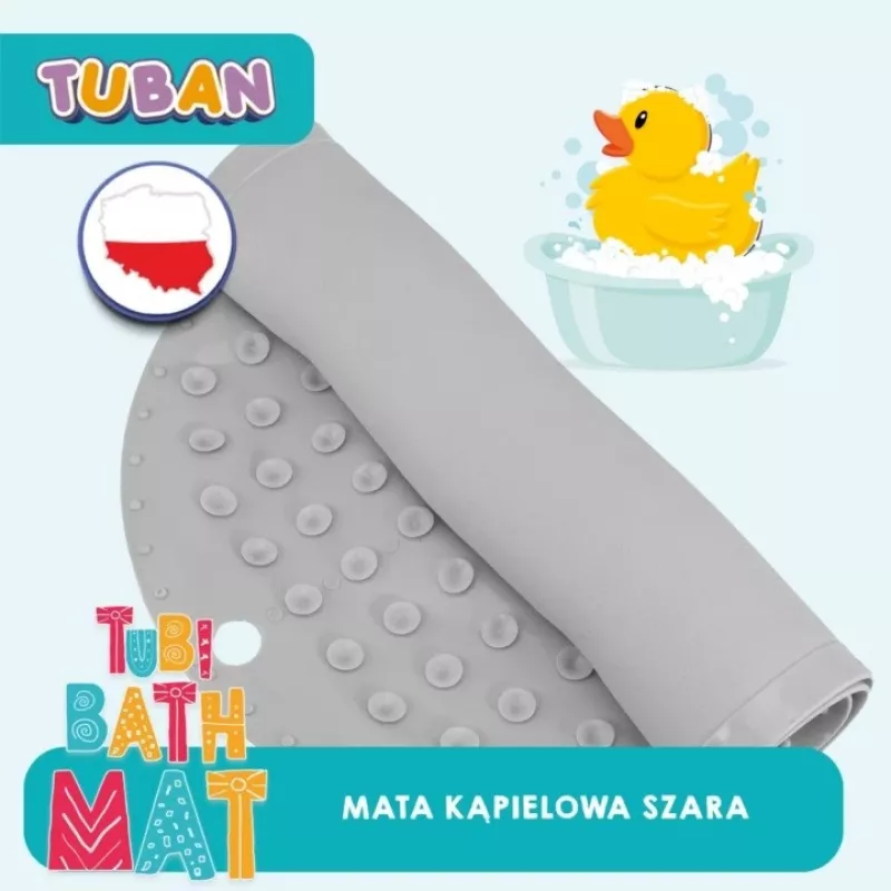 Anti-slip bath mat gray