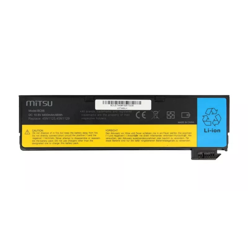 Battery for Lenovo T440, X240 4400 mAh (48 Wh) 10.8 - 11.1 Volt