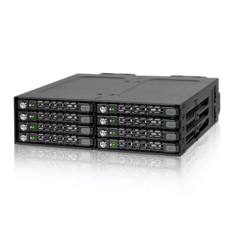 ICY DOCK - ToughArmor - MB998SK-B - 8x2.5 SATA HDD Hot Swap Mobile Rack - HDD-Träger - 40mm Lüfter - Aluminium - LED - SATA 6Gbit/s - bis 7mm Bauhöhe 